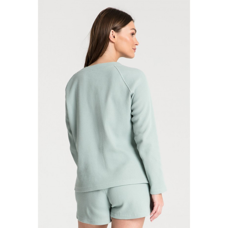 LA076 Wafer knit blouse - sage