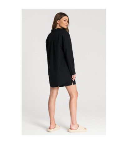 LA079 Classic shirt for sleeping and daytime - black