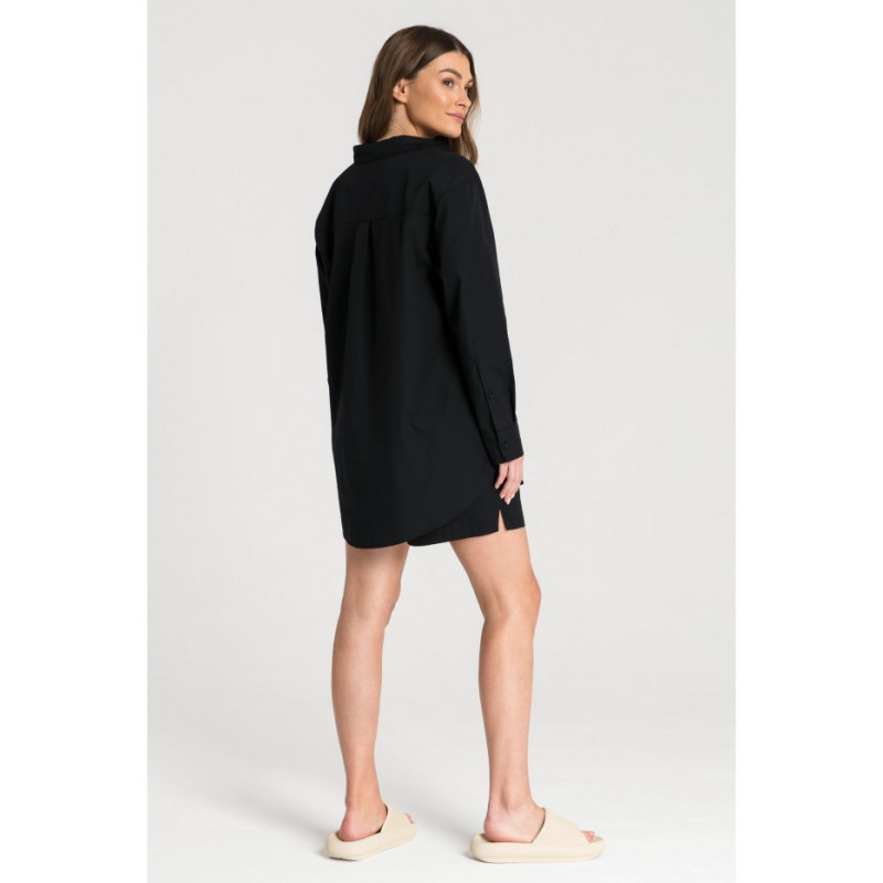 LA079 Classic shirt for sleeping and daytime - black