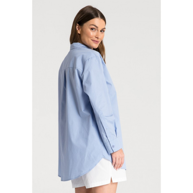 LA079 Classic shirt for sleeping and daytime - blue