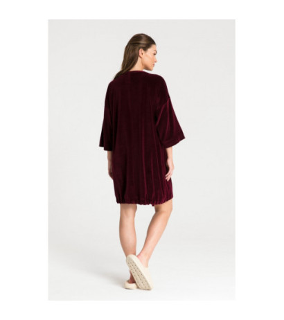 LA083 Velour tunic tied at the bottom - maroon