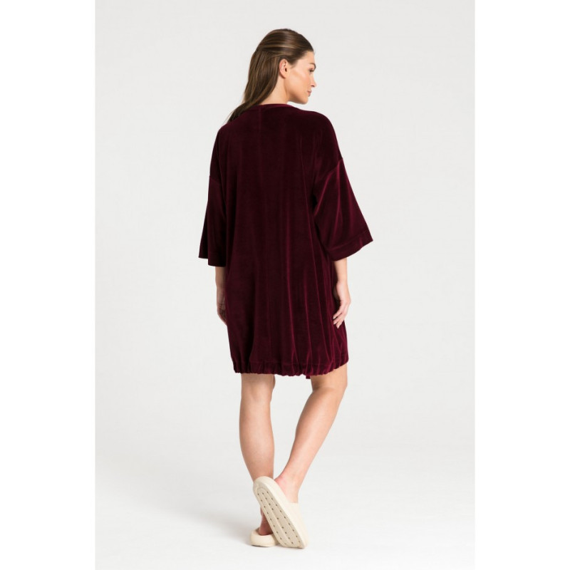 LA083 Velour tunic tied at the bottom - maroon