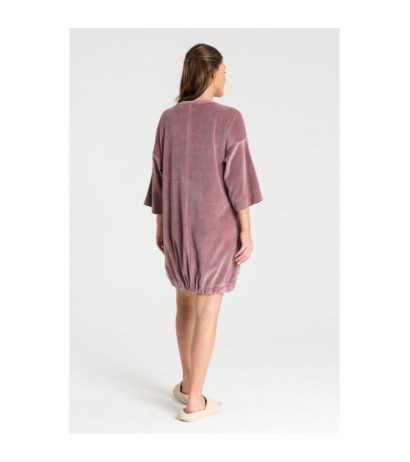 LA083 Velour tunic tied at the bottom - dirty pink