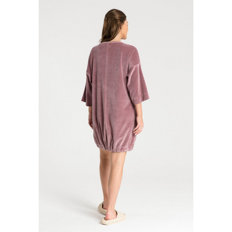 LA083 Velour tunic tied at the bottom - dirty pink