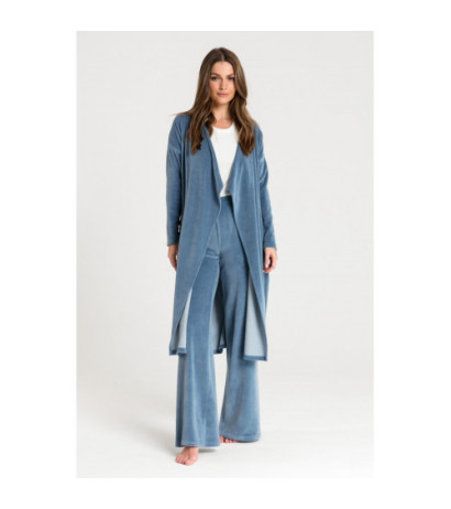 LA087 Bathrobe with asymmetrical collar - blue