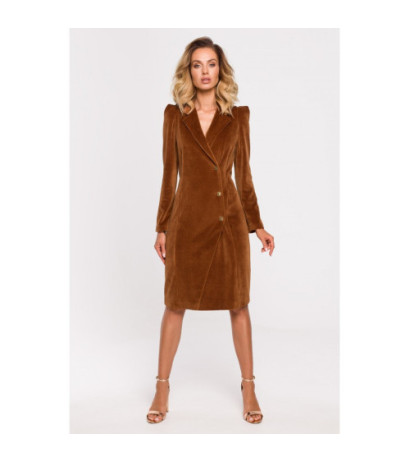 M641 Velour jacket dress - cognac