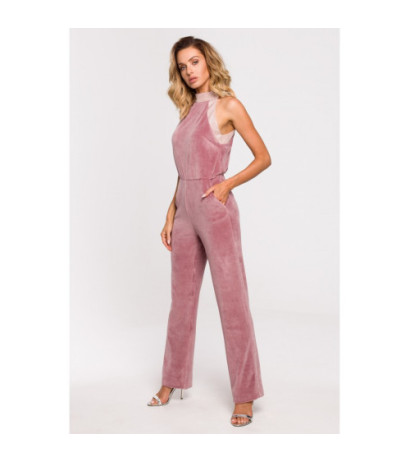 M642 Velour jumpsuit - dirty pink