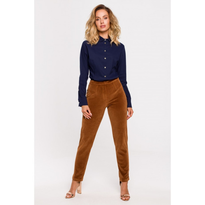 M644 Velour pants - cognac