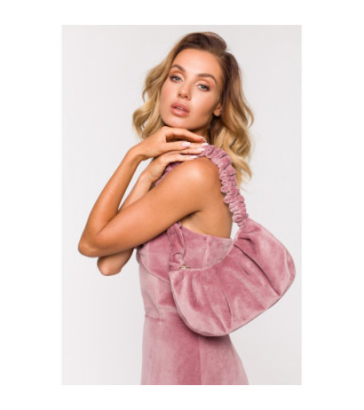 M657 Velour shoulder bag - dirty pink