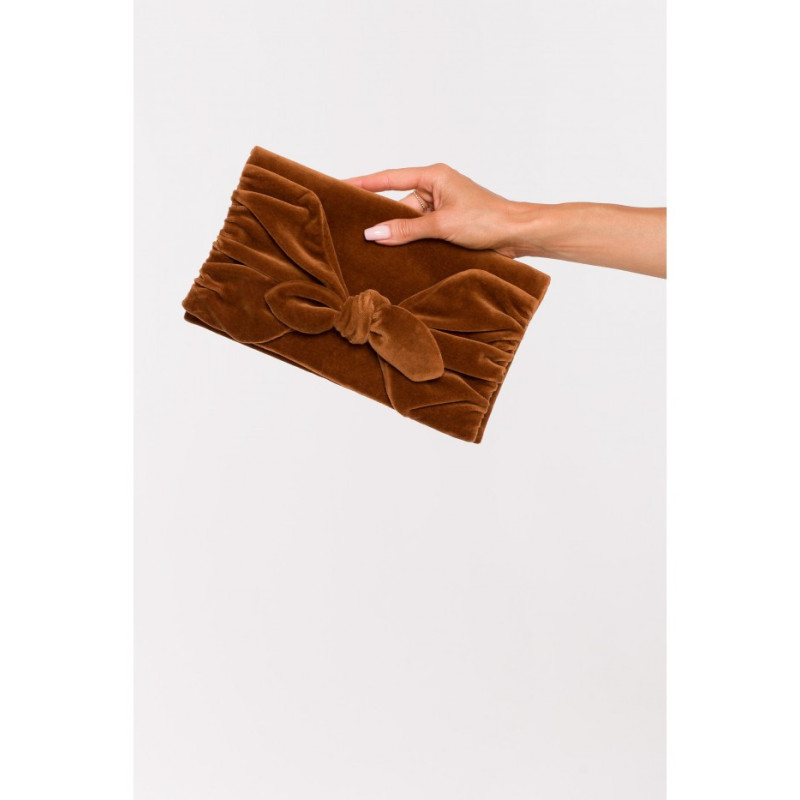 M659 Velour clutch bag - cognac