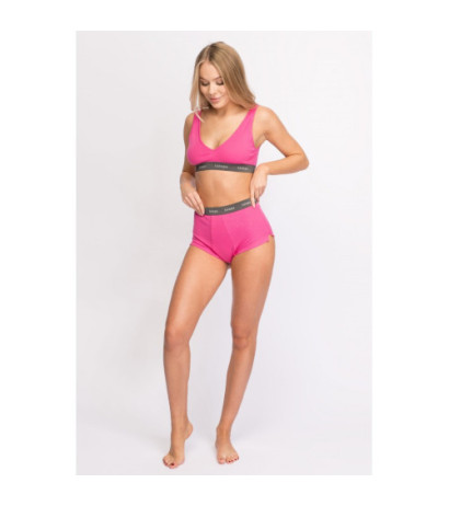 LA097 High-waisted sports briefs with logoed elastic - pink