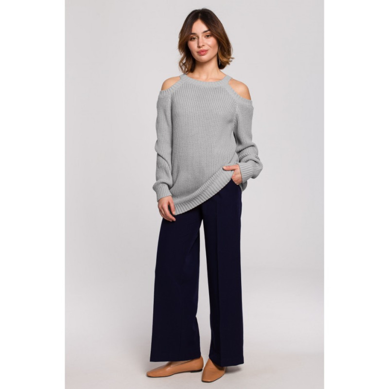 BK069 Sweater with arm cutouts - gray