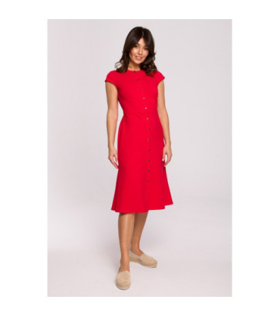 B217 A-line cut dress - red