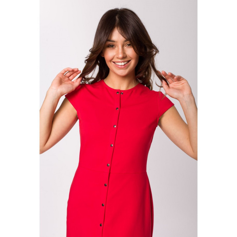 B217 A-line cut dress - red