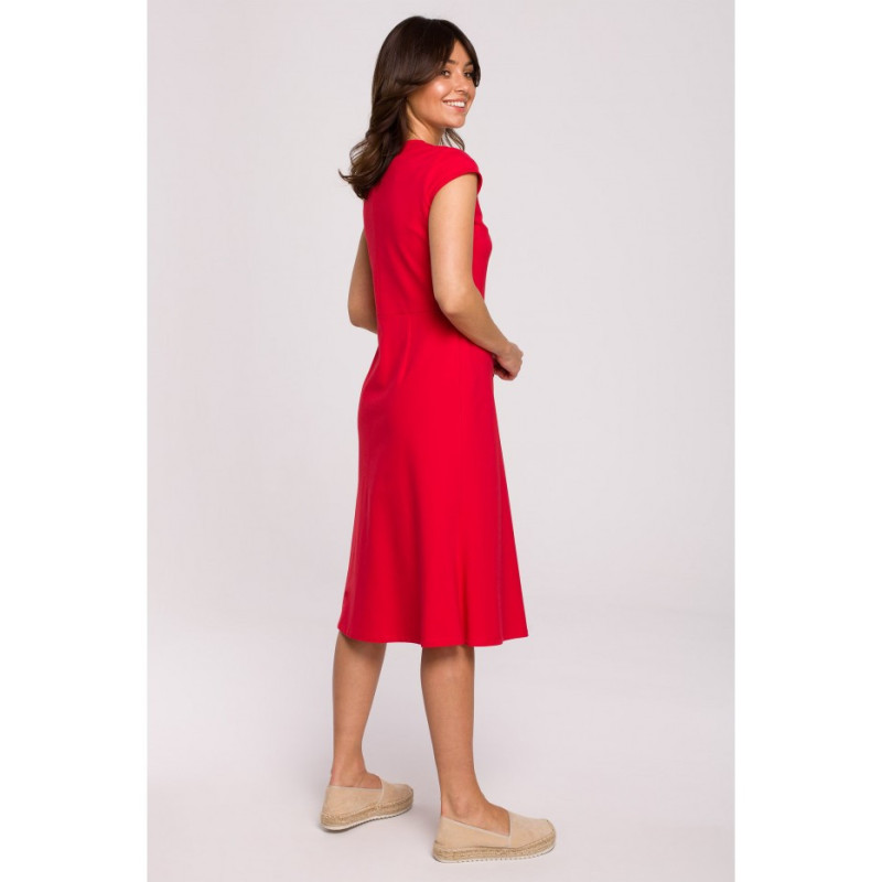 B217 A-line cut dress - red