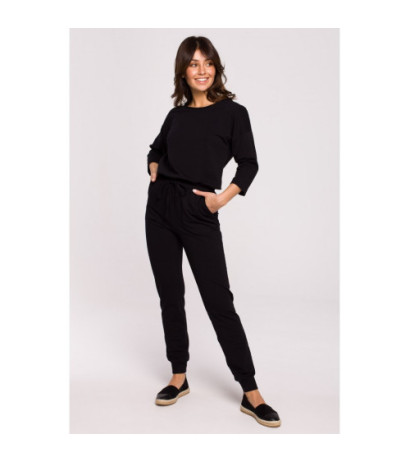 B220 Jumpsuit with 3/4 length sleeves - black