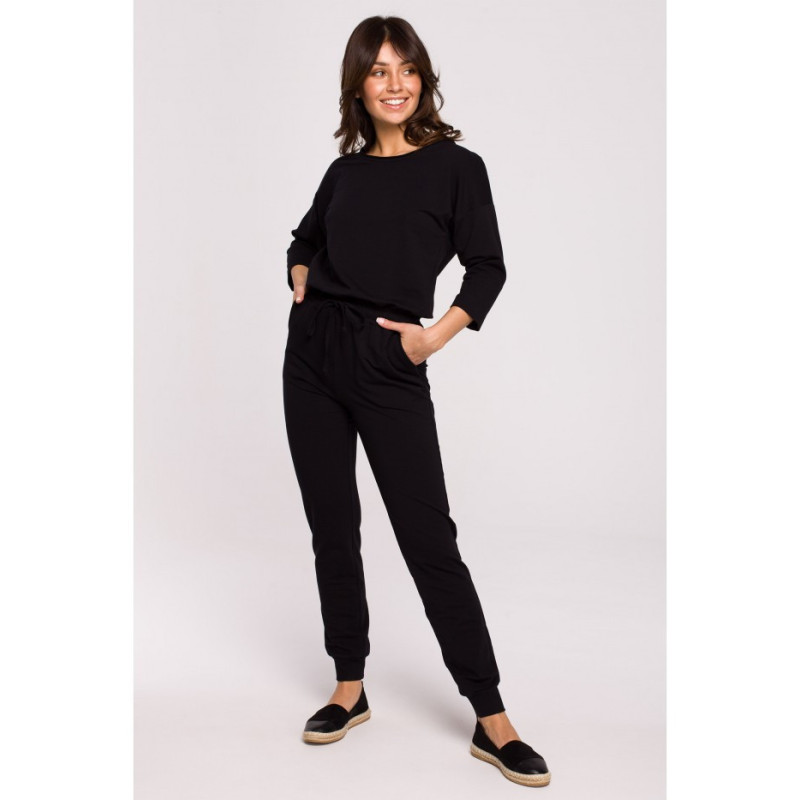 B220 Jumpsuit with 3/4 length sleeves - black