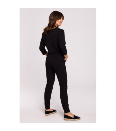 B220 Jumpsuit with 3/4 length sleeves - black