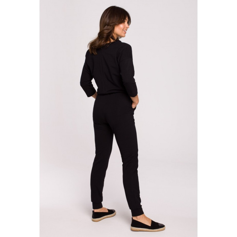 B220 Jumpsuit with 3/4 length sleeves - black