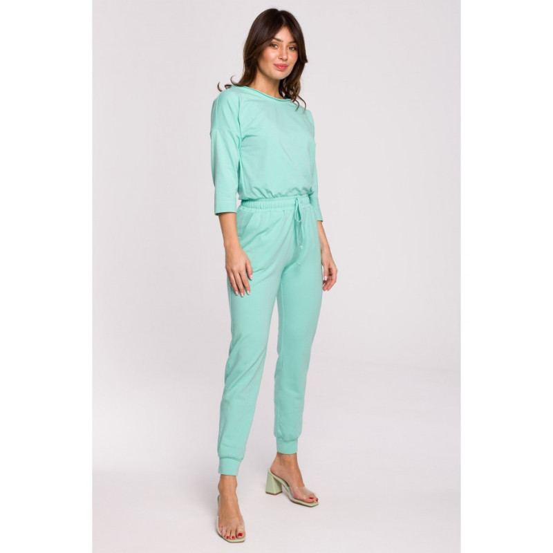 B220 Jumpsuit with 3/4 length sleeves - mint