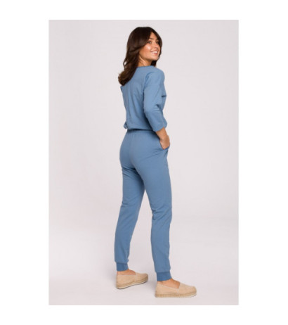 B220 Jumpsuit with 3/4 length sleeves - blue