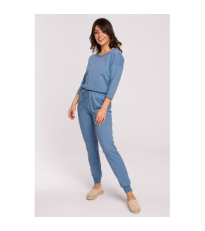 B220 Jumpsuit with 3/4 length sleeves - blue