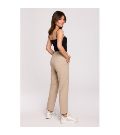 B228 Cigarette pants on elastic - beige