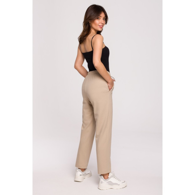 B228 Cigarette pants on elastic - beige