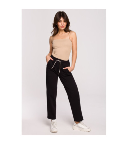 B228 Cigarette pants on elastic - black