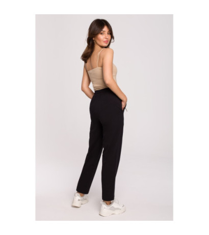 B228 Cigarette pants on elastic - black