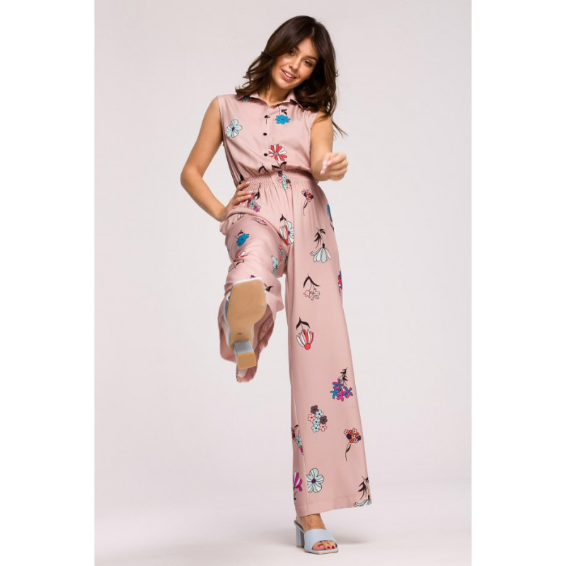 B229 Printed viscose jumpsuit - model 1