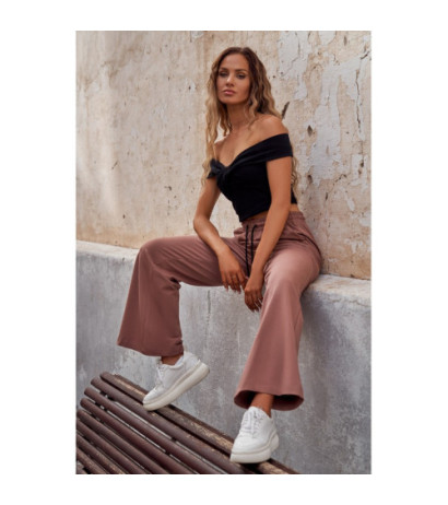 M675 Sweatpants with wide legs - chocolate