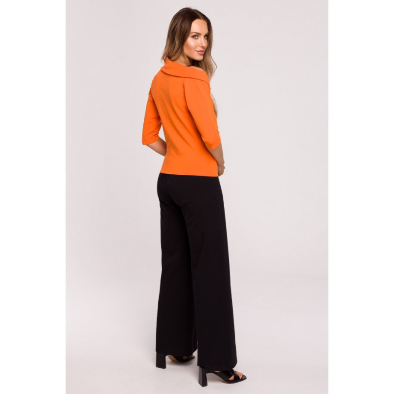 M678 MOE blouse with neckline and piping - orange