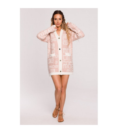 M683 MOE lettered cardigan - dirty pink