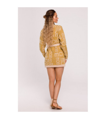 M683 MOE lettered cardigan - mustard