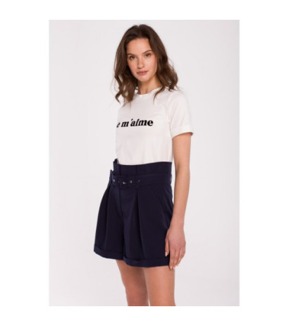 K126 High-waisted shorts - navy blue