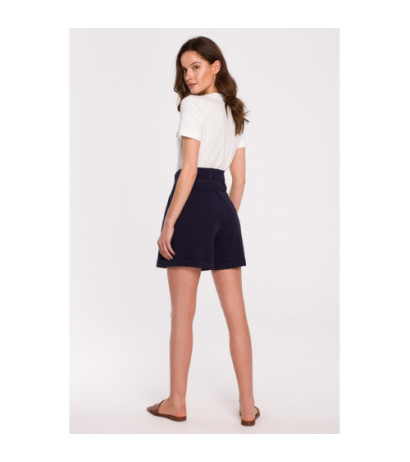 K126 High-waisted shorts - navy blue