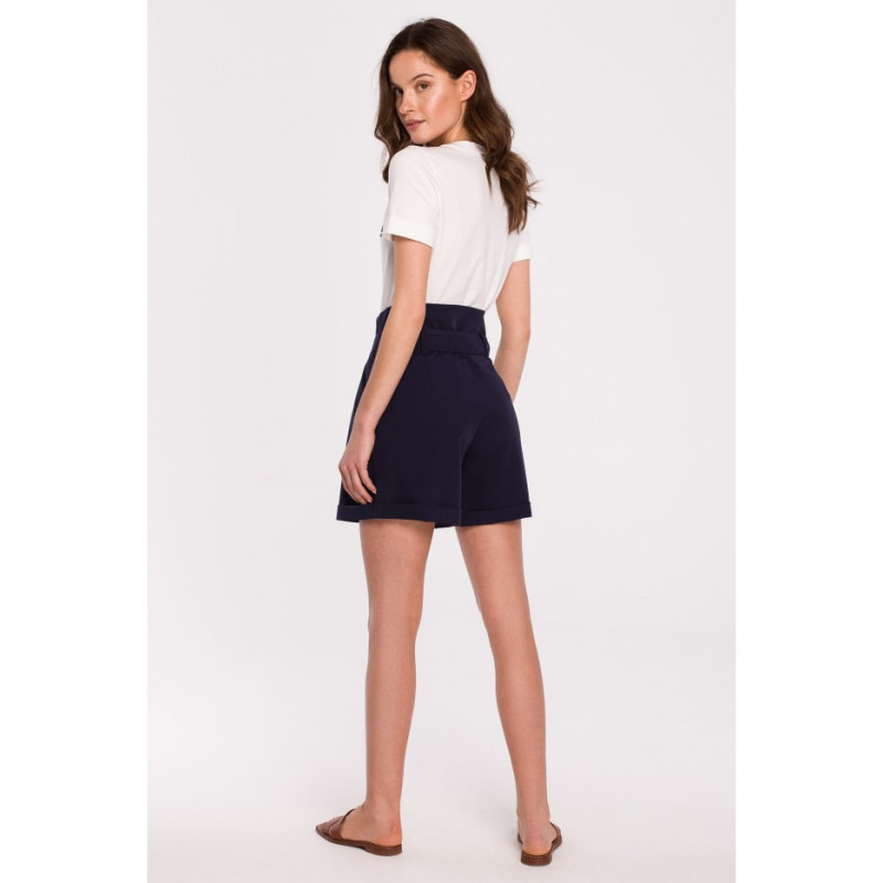 K126 High-waisted shorts - navy blue