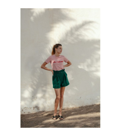 K127 FLOCK printed T-shirt - pink