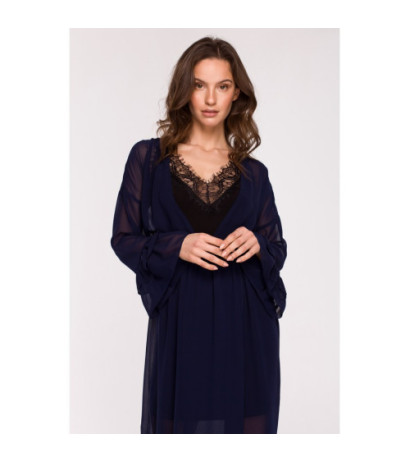 K136 Chiffon maxi dress - navy blue