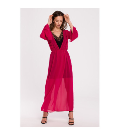 K136 Chiffon maxi dress - fuchsia