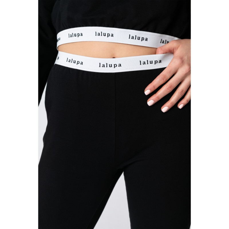 LA102 Joggers pants with logoed elastic - black