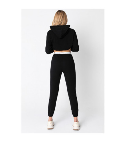 LA102 Joggers pants with logoed elastic - black