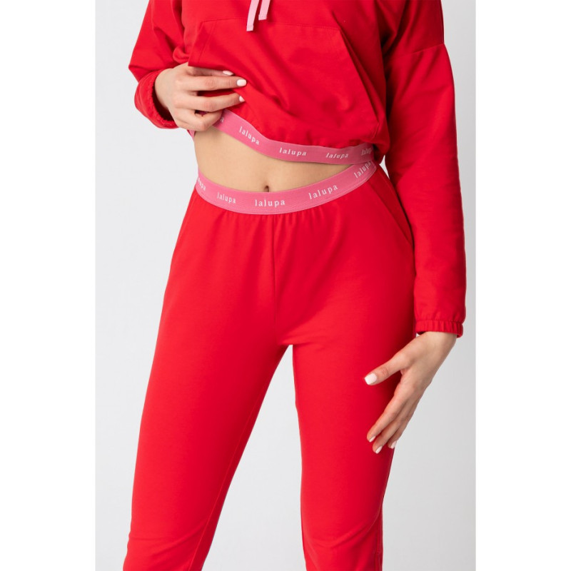 LA102 Joggers pants with logoed elastic - red