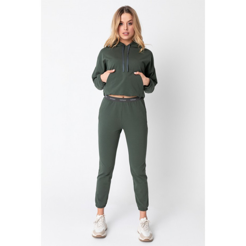 LA102 Joggers pants with logoed elastic - olive green