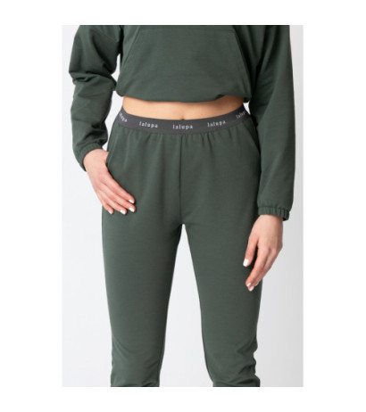 LA102 Joggers pants with logoed elastic - olive green