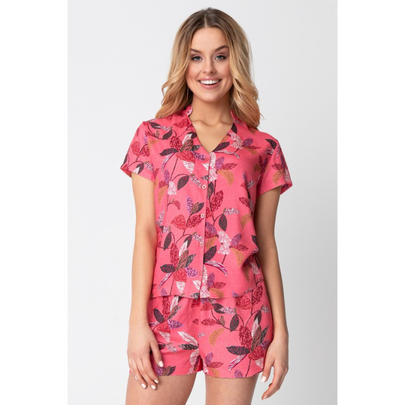 LA104 Pajama shirt with V neckline and print - model 2