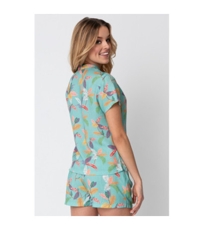 LA104 Pajama shirt with V neckline and print - model 3