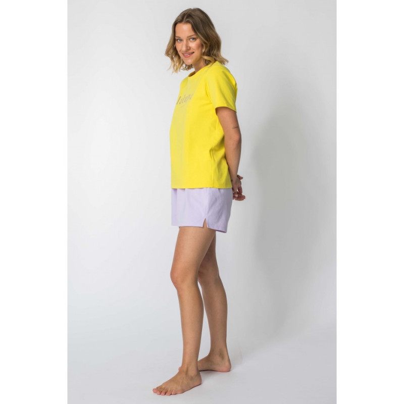 LA109 T-shirt with "LALUPA sea life" inscription - yellow