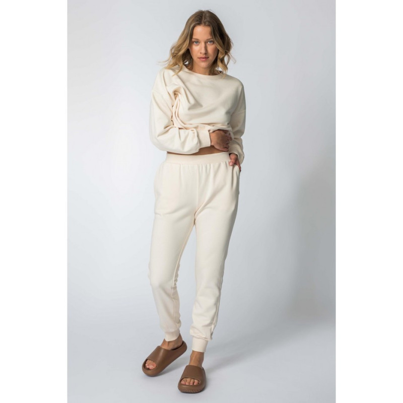 LA112 Sweatpants with ribbed cuffs - vanilla